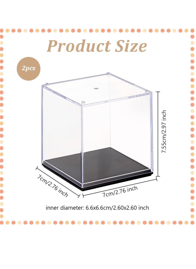 KASTWAVE 2 Pack Minifigure Display Case, Dustproof Acrylic Minifigure Display Cases, Suitable for Collection Models Minifigures, Bricks Blocks Toys (5*5*5cm)  - Image 2