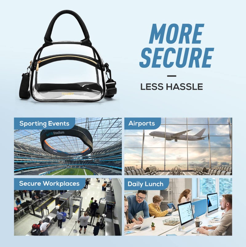 TOURIT Stadium Approved Clear Lunch Bag Transparent Bag with Adjustable Strap Clear Lunch Box for Women Men Work - Image 2