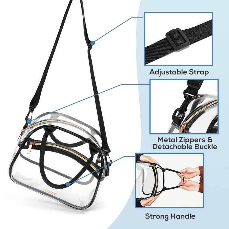 TOURIT Stadium Approved Clear Lunch Bag Transparent Bag with Adjustable Strap Clear Lunch Box for Women Men Work - Image 5