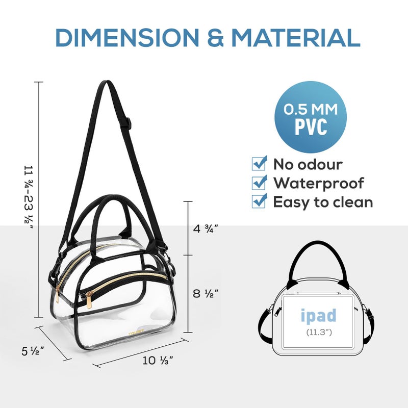 TOURIT Stadium Approved Clear Lunch Bag Transparent Bag with Adjustable Strap Clear Lunch Box for Women Men Work - Image 3