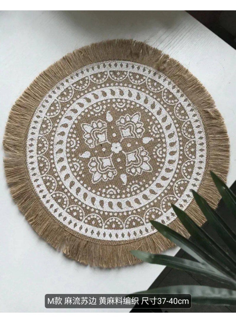 Large 40 cm Burlap Coaster - Image 1
