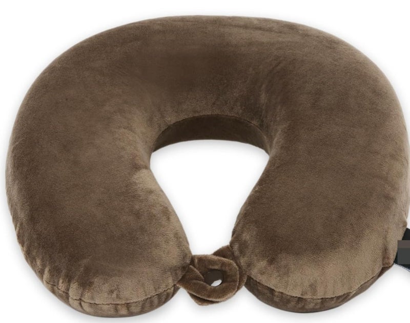 Viaggi U Shaped Memory Foam Travel Neck and Neck Pain Relief Comfortable Super Soft Orthopedic Cervical Pillows Chocalte - Image 1
