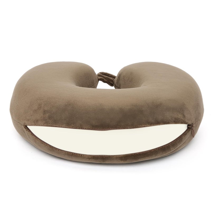 Viaggi U Shaped Memory Foam Travel Neck and Neck Pain Relief Comfortable Super Soft Orthopedic Cervical Pillows Chocalte - Image 3