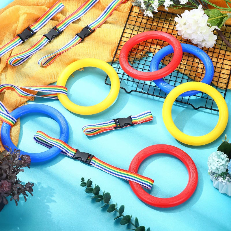 Shappy حبل شابي 6 قطع للمشي لرياض الأطفال مع مقبضات حبل رياض الأطفال للمشي في صف ملون في الهواء الطلق حبل أمان لدار الحضانة للأطفال الصغار والمدارس والمعلمين ورياض الأطفال (أحمر أصفر أزرق) - Image 4