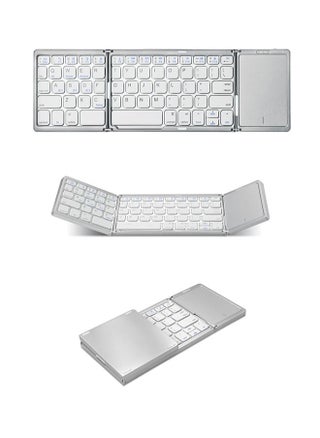 Foldable Bluetooth Keyboard,Tri- Folding Portable Wireless Keyboard with Touchpad,USB Rechargable BT Wireless Keyboard for Android, Windows System Laptop Tablet Smartphone,Sync up to 3 Devices (White) - pzsku/ZB46A81D613361EFEA8F0Z/45/_/1679735530/6e4e8e38-9452-40c7-ad6a-861bf10dc57b