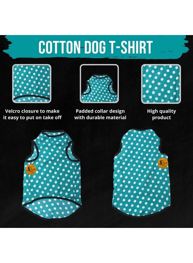 Sage Square Funky Soft Material Dog T-Shirt | Cool/Funky Print Pet | Soft Light Weight | Comfortable & Breathable Dog Clothing | Trendy Vest Outfit (Xsmall - 12 Inch) (Polka Sky Blue) - Image 5