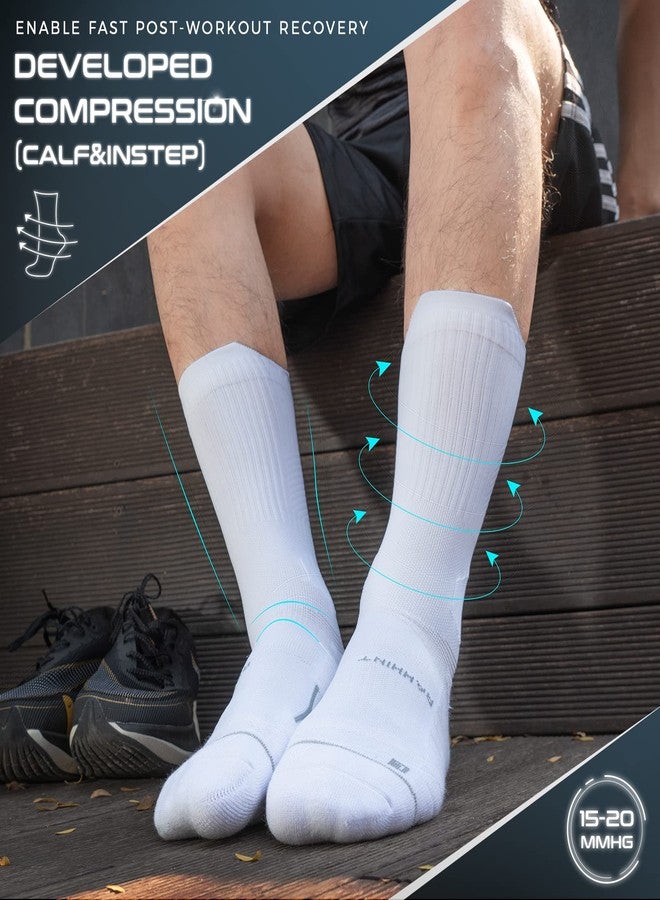 Rahhint Coolmax Compression Running Socks 3 Pairs, Cushion Crew Socks, Anti-Blister Moisture Wicking Athletic Hiking Socks - Image 4
