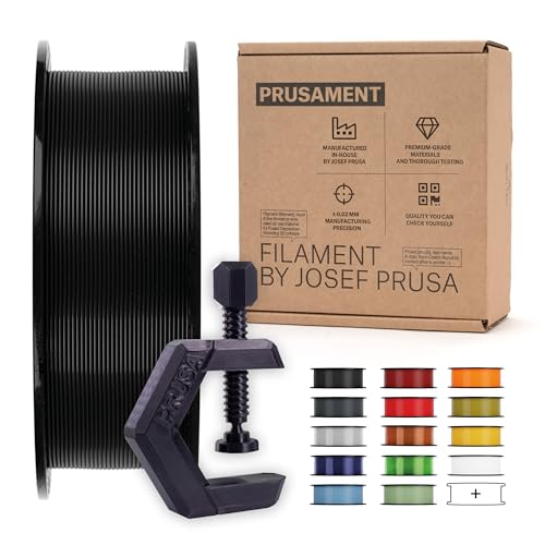 Prusament 3D Printer Premium Filament PETG Jet Black 1.75mm - 1kg Spool - High Precision ±0.02 mm - Low Stringing - Strong Layer Bond - No Tangling - Ideal for Beginners & Professionals - Image 1