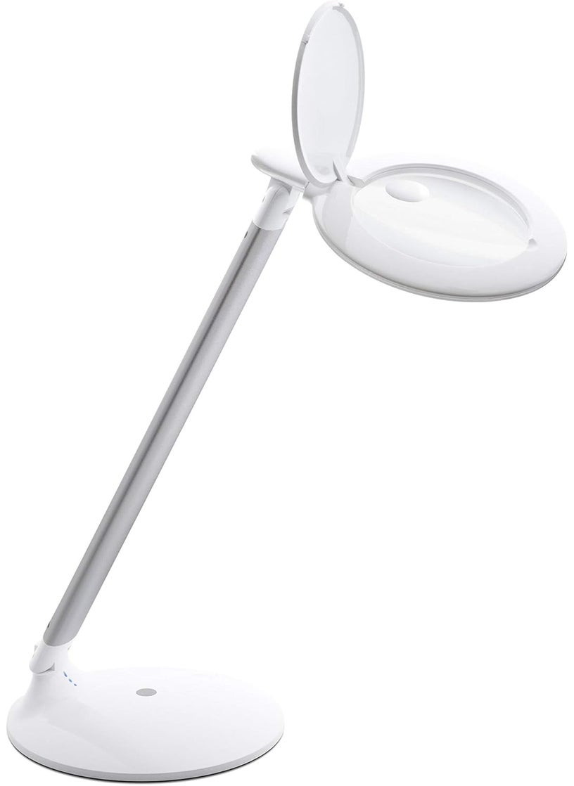 Daylight daylight Company Halo Go Magnifier Lamp, Rechargeable USB, Portable, Lightweight, Desk Lamp Reading, Hobbies, Sewing, Crafts, Nail Salon, Handcrafts and More, Colour Temperature: 6,000 K, White 