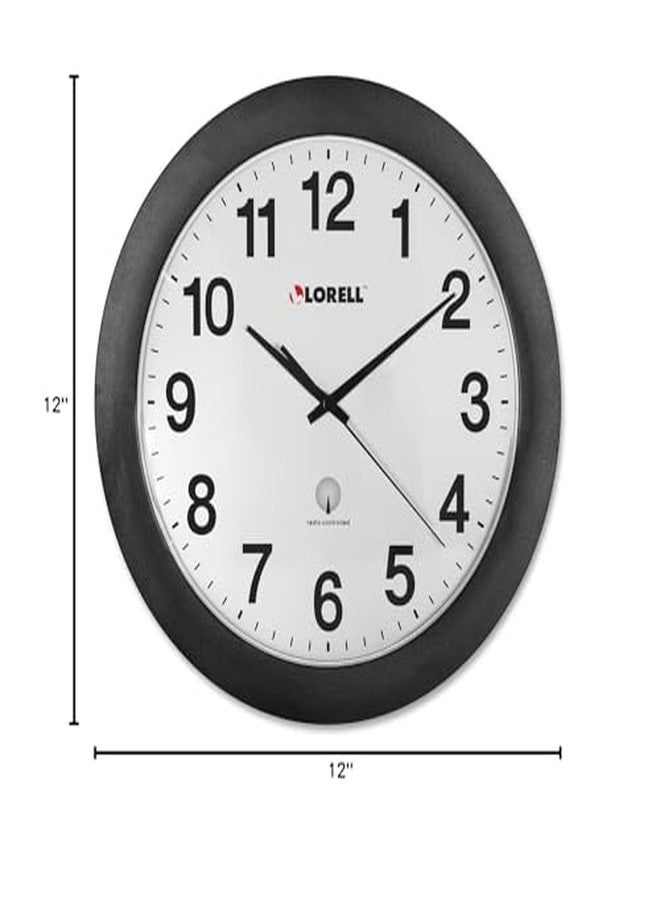 Lorell 60997 Wall Clock, 12-Inch, Arabic Numerals, White Dial/Black Frame - Image 2