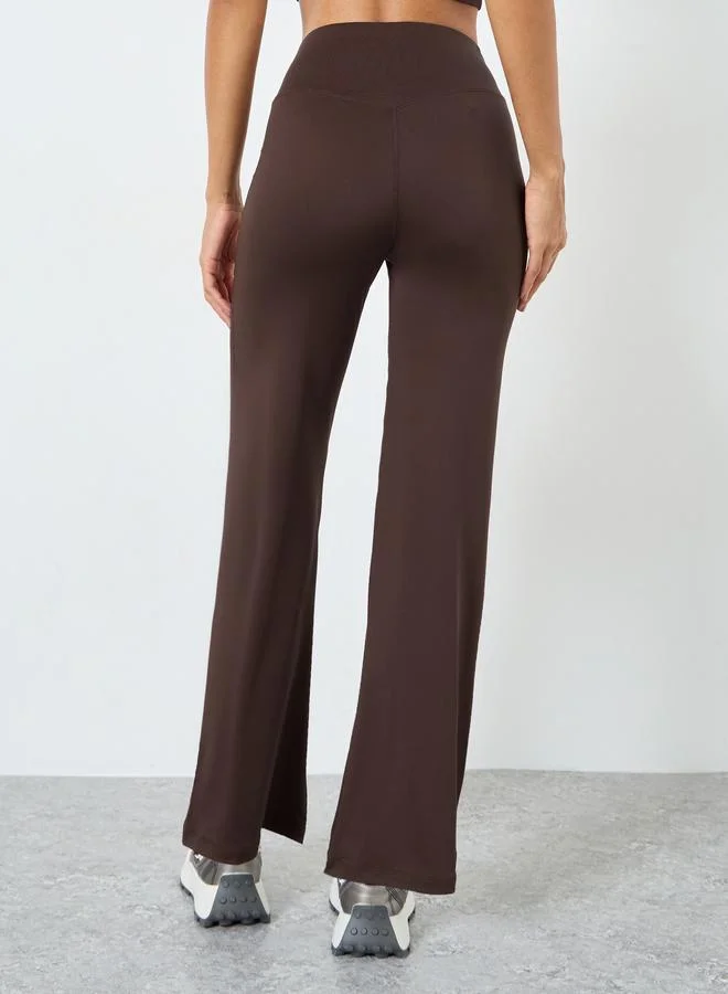 Styli Active Broad Waistband Straight Leg Pants