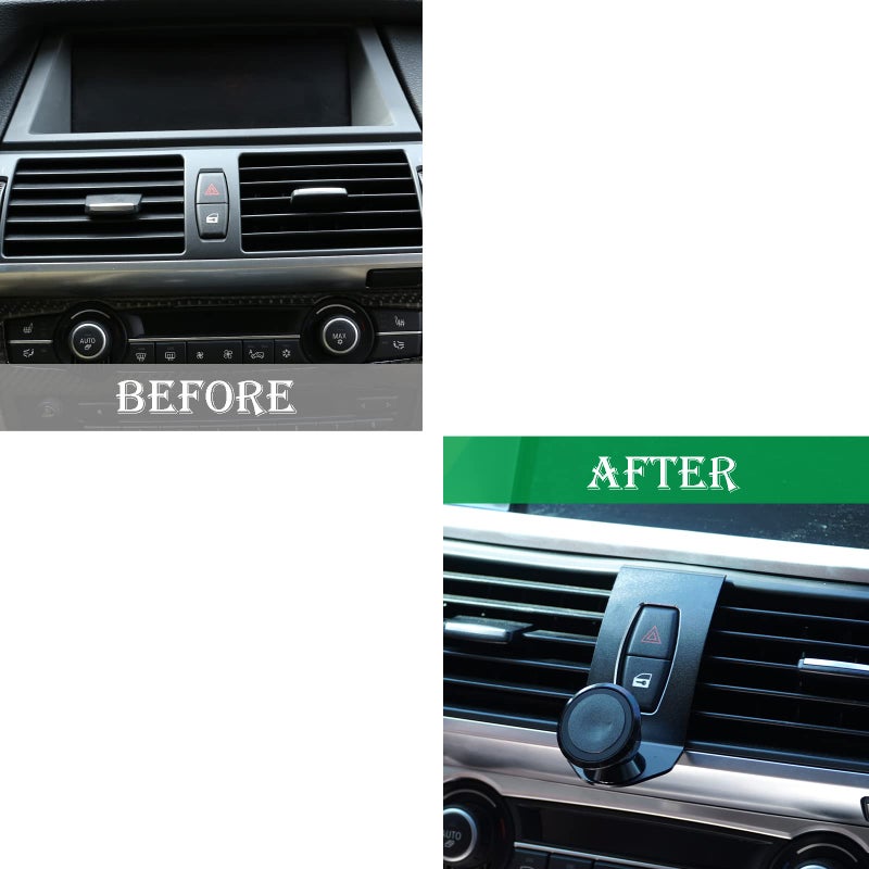 LLKUANG حامل هاتف محمول دوار 360 درجة LLKUANG لتركيب الهاتف المحمول لسيارة BMW X5 E70 X6 E71 E72 2008-2013 (أسود) - Image 2