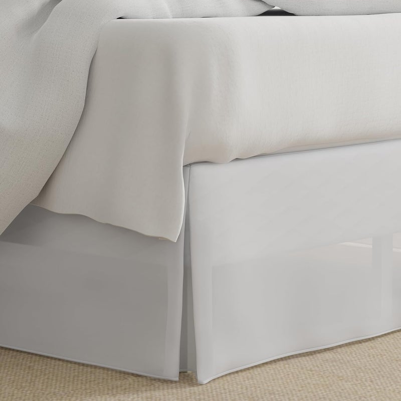 Levinsohn Luxury Hotel Tailored Bed Skirt, Box Pleats, 14 Inch Drop, Queen, White - Image 1