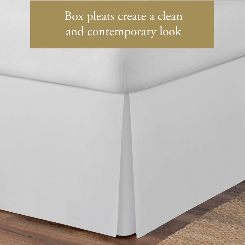 Levinsohn Luxury Hotel Tailored Bed Skirt, Box Pleats, 14 Inch Drop, Queen, White - Image 5