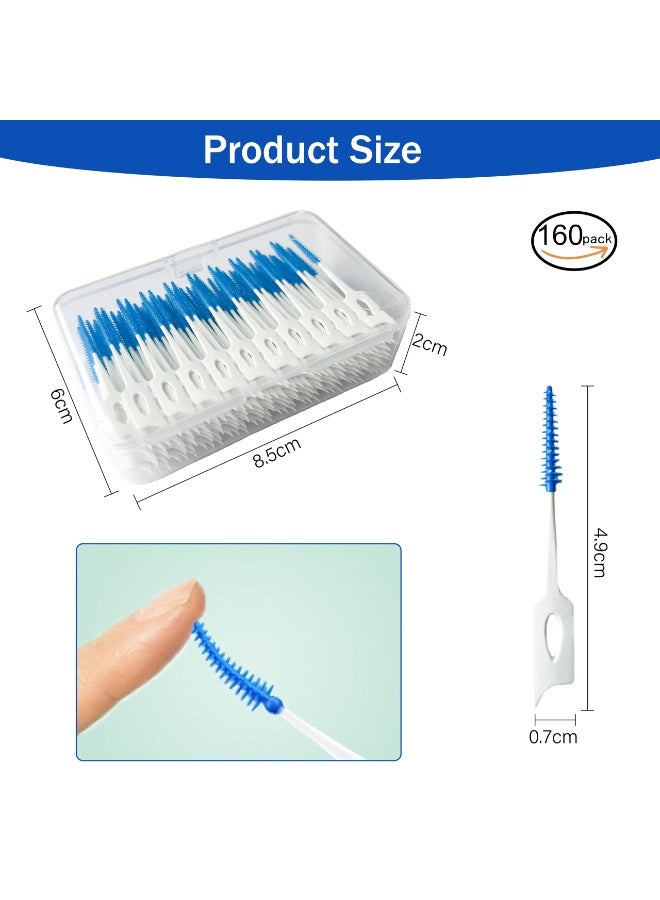 Chabeia 150 Pcs Portable Silica Gel Toothpick Toothbrush, Original Suitable for Oral Care of Adults and Children, Toothpick Brushes Teeth Cleaning Tool (Blue) - Image 2