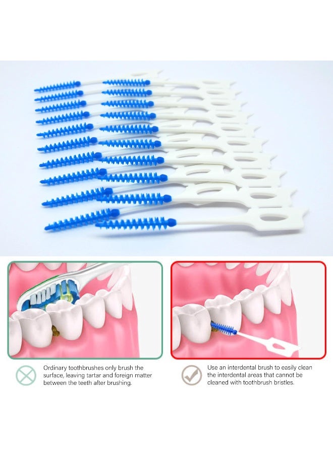 Chabeia 150 Pcs Portable Silica Gel Toothpick Toothbrush, Original Suitable for Oral Care of Adults and Children, Toothpick Brushes Teeth Cleaning Tool (Blue) - Image 5