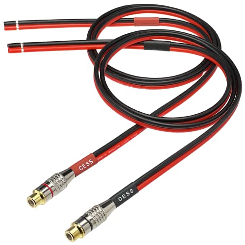 CNCESS RCA Female Jack to Speaker Wire Cable, 14AWG Silicone Tinned Copper, 2-Channel, 3 Feet - Image 1