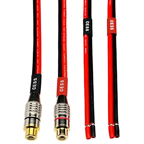 CNCESS RCA Female Jack to Speaker Wire Cable, 14AWG Silicone Tinned Copper, 2-Channel, 3 Feet - Image 5