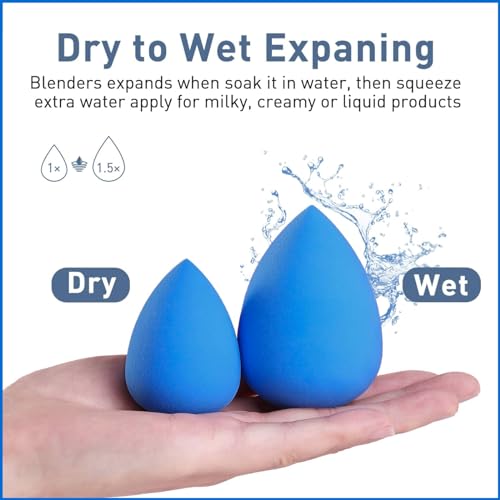 TRITON Professional Latex Free Beauty Blender Puff Soft Sponge for Face Makeup for Cream Powder Concealer Liquid Foundation for Women Girls Blue - Image 5