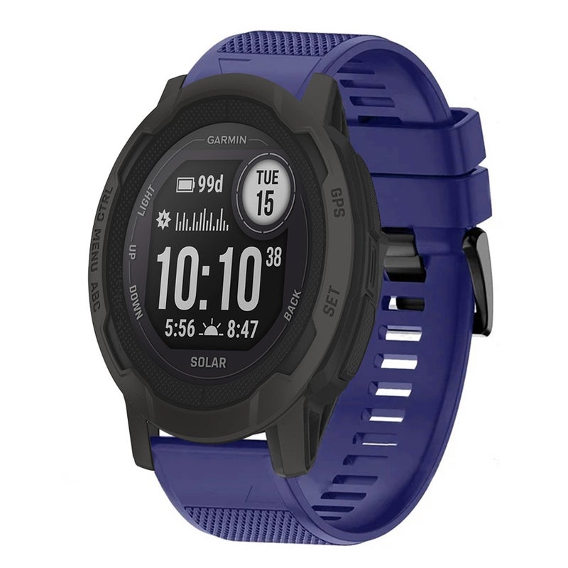 S-TOP For Garmin  Instinct 2 Solar Quick Release 22mm Silicone Watch Band(Midnight Blue) - Image 1