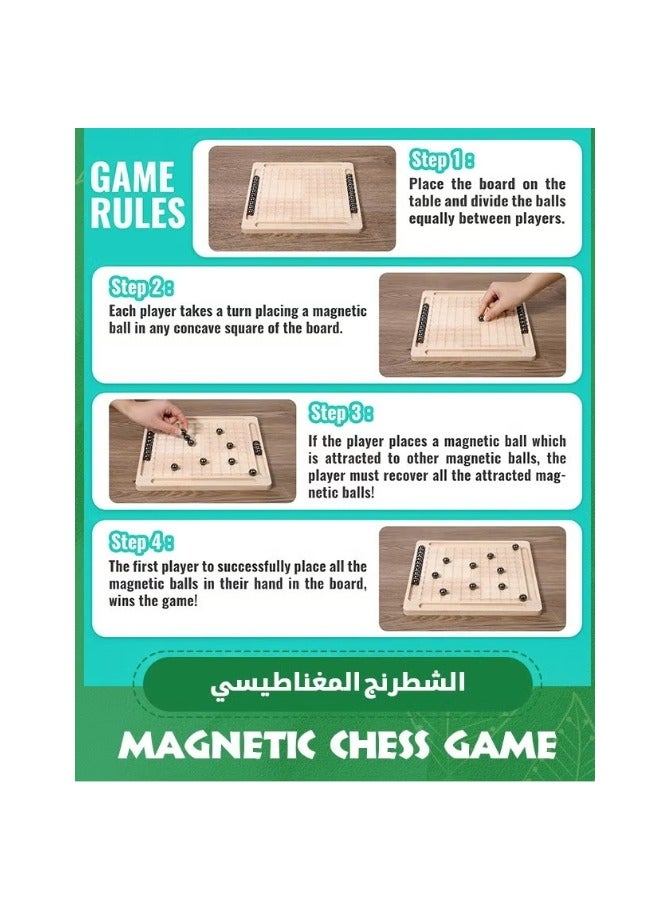 Folanry Magnetic Chess Game, Magnet Induction Chess Board Game, Infinity Game Table Magnetic Balls, Magnetic Rocks Game,Travel Chess Stones Set Party Supplies for Family Gathering,Magnetic Board Game - Image 3