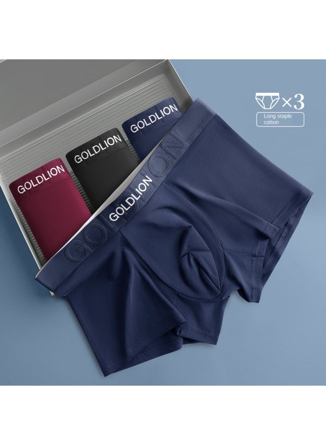 Goldlion 【7a Cotton Antibacterial】 3 قطع من سراويل البوكسر الرجالية بحزام مكشوف، وفتحة قطنية بالكامل، ملابس داخلية قطنية لطيفة على البشرة وتسمح بمرور الهواء - Image 2