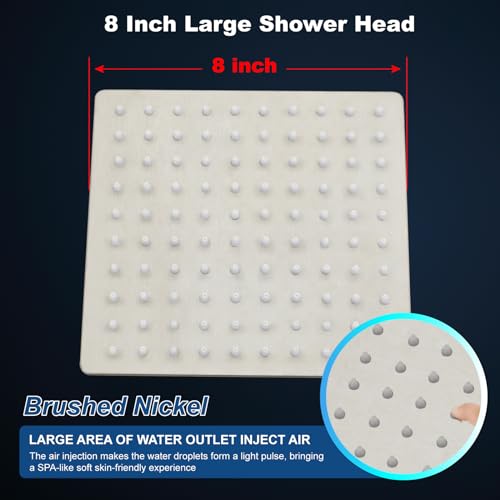 Midanya Rain Shower Head, Stainless Steel Large Rainfall Shower Head High Pressure, Bathroom Waterfall Square Showerhead, Ceiling or Wall Mount, Polish Chrome 8 Inch - Image 3