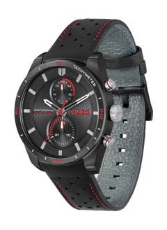 HUGO BOSS ساعة هوجو بوس المستديرة التناظرية للرجال بحافظة سوداء - 1530370  - Image 1