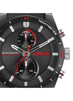 HUGO BOSS ساعة هوجو بوس المستديرة التناظرية للرجال بحافظة سوداء - 1530370  - Image 5