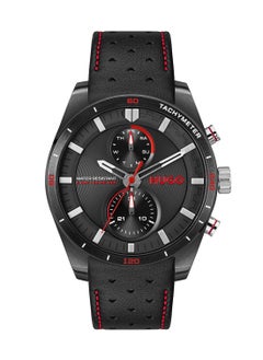 HUGO BOSS ساعة هوجو بوس المستديرة التناظرية للرجال بحافظة سوداء - 1530370  - Image 2