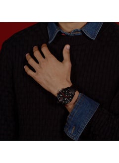 HUGO BOSS ساعة هوجو بوس المستديرة التناظرية للرجال بحافظة سوداء - 1530370  - Image 4