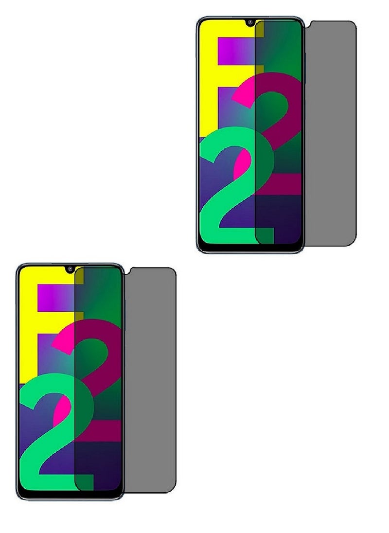 Super 2 Pieces Tempered Glass Screen Protector Anti-Spy Privacy Designed For Samsung Galaxy F22 Full Screen Coverage And Bubble Free - Image 1