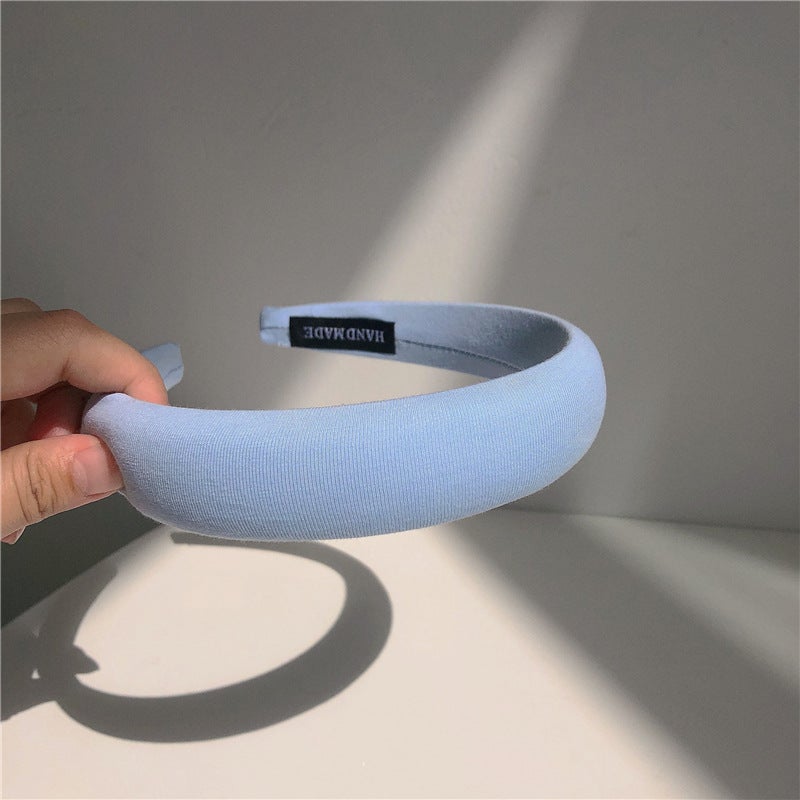 إسكدنيا Super comfortable material ~ macaroon color sponge wide-brimmed hairband increased Girls all-match headband hair accessories C- 1079-3 Blue