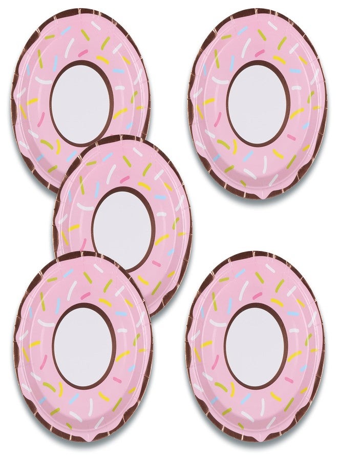 Pandecor Donut Themed Birthday Party Disposable Plates and Napkins Set, Serve up to 24 Guests, Cake Dessert Plates and Napkins for Donut Birthday Party - Image 3