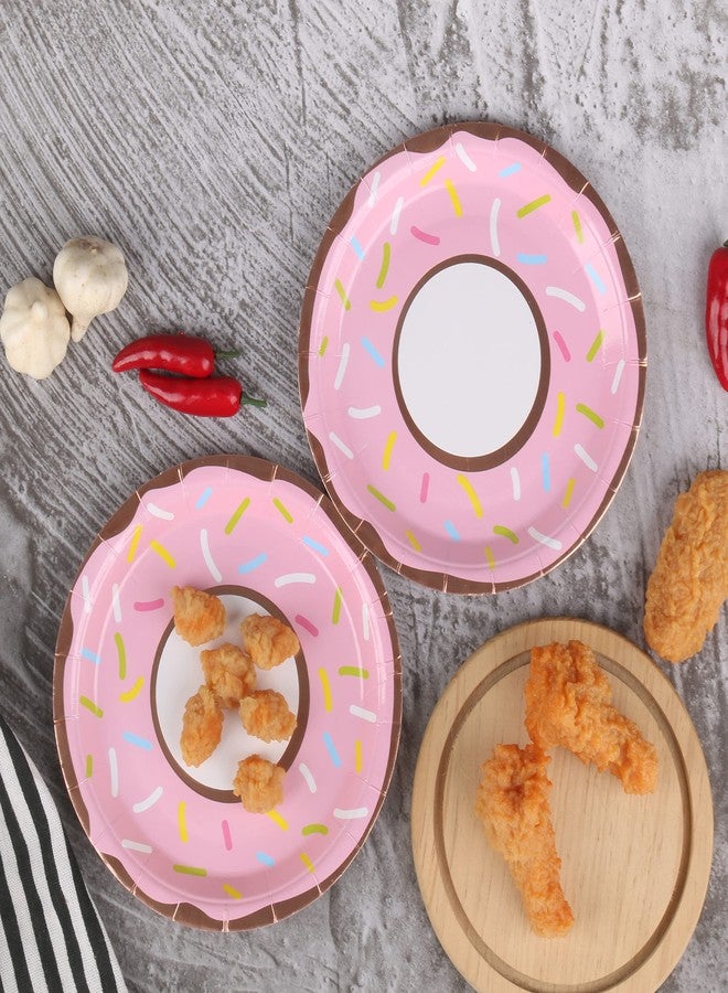 Pandecor Donut Themed Birthday Party Disposable Plates and Napkins Set, Serve up to 24 Guests, Cake Dessert Plates and Napkins for Donut Birthday Party - Image 5
