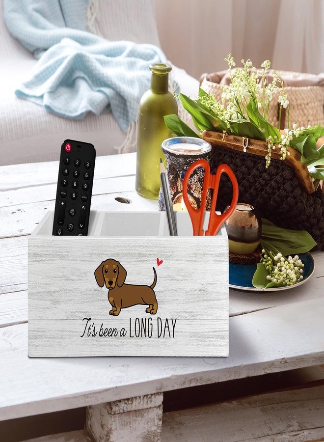 XLDLIOO Funny Dachshund Pen Pencil Holder Organizer for Desk Accessories, Weiner Dog Gifts Wooden Box Sign Desk Decor for Home Office Decoration, Gifts for Dachshund Lovers Women Men - Image 5