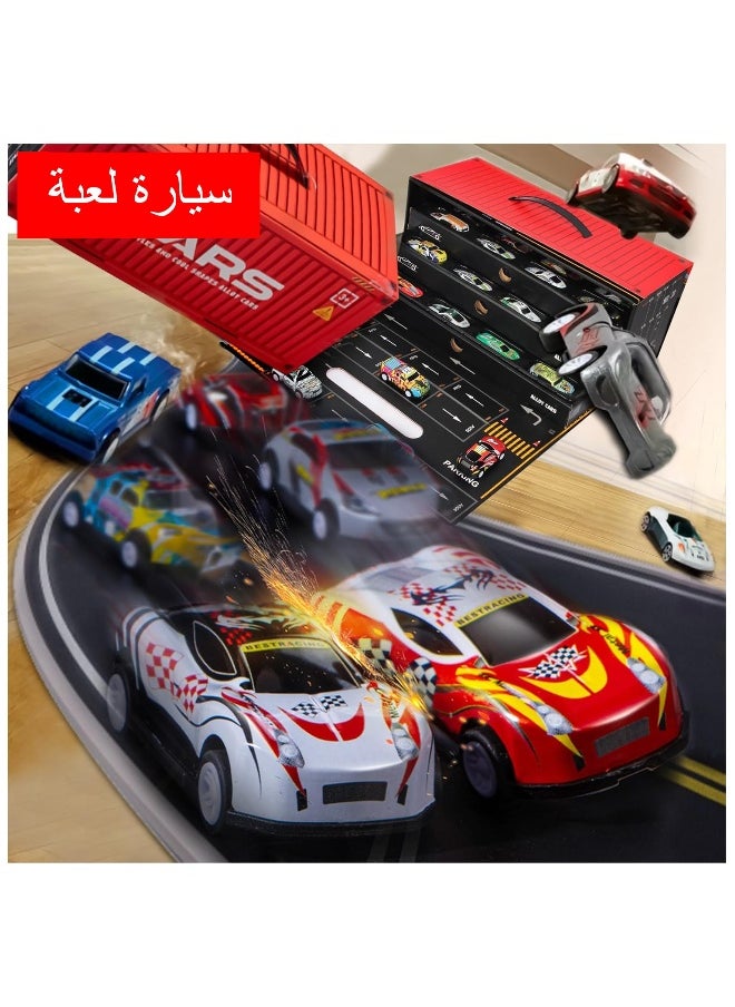 Generic - Toy Cars for Kids,48 Pull Back Race Cars Toys,Container Storage Box,Casting Metal Toy Cars Set,Dinosaur and Racing Pattern,Small Cars for Toddlers 3-5 - Image 1