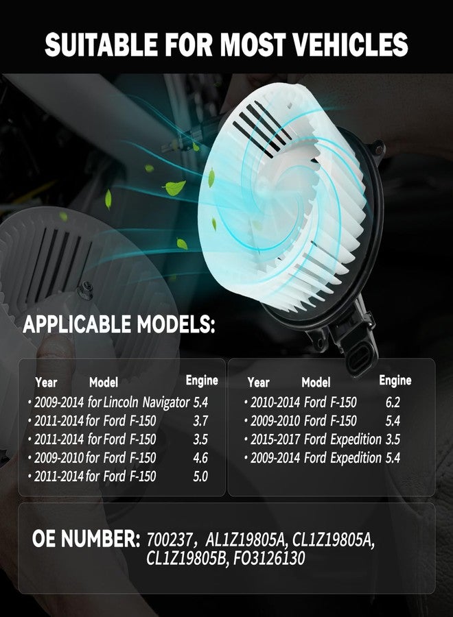 Aspligo 700237 Front AC Heater Blower Motor Fan Fit for Ford F-150 2009-2014， Expedition 2009-2017 ，for Lincoln Navigator 2009-2014 AL1Z19805B, AL1Z19805A ，CL1Z19805A，FO3126130，SK700237 - Image 4