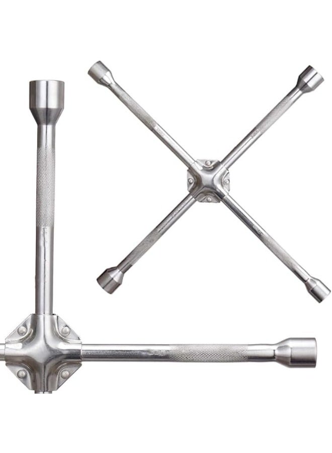 4-Way Car Tire Cross Jaw Wrench – Ratcheting Heavy Duty Wheel Lug Tool - Image 2