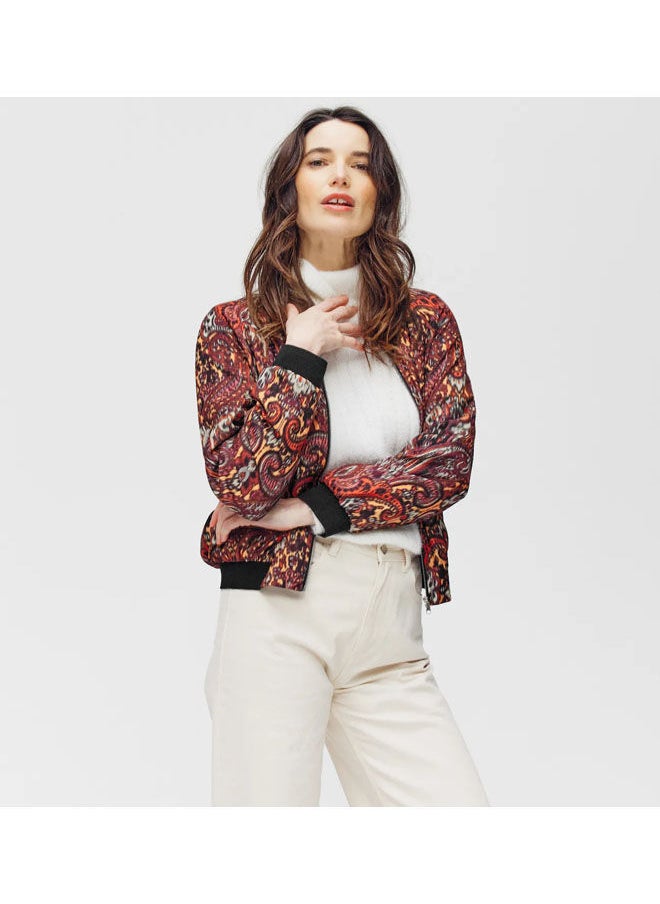 promod - Silky Patterned Bomber Jacket - Image 1