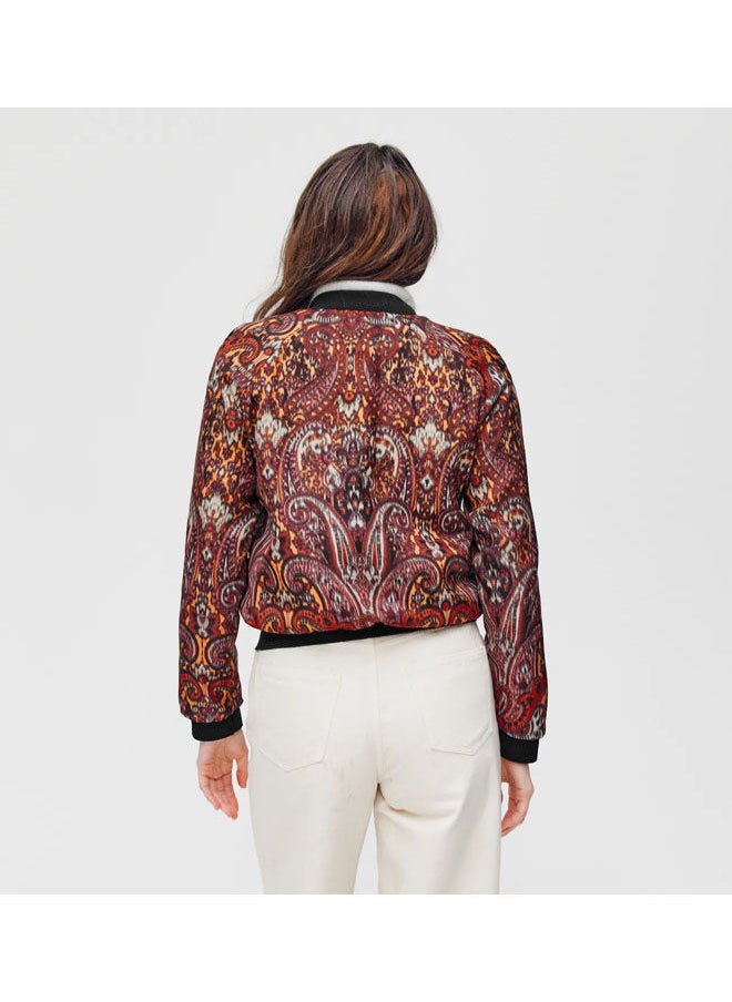 promod - Silky Patterned Bomber Jacket - Image 1