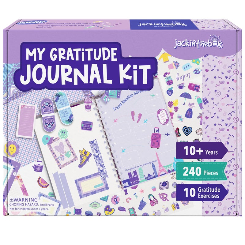 jackinthebox Gratitude Journal Kit for Girls Ages 812 242 pcsScrapbooking Journal Set for Teen Tween Girls 10 Fun Gratitude Exercises Art Craft Kit Easter Gift for Girls 8 9 10 11 12 - Image 2
