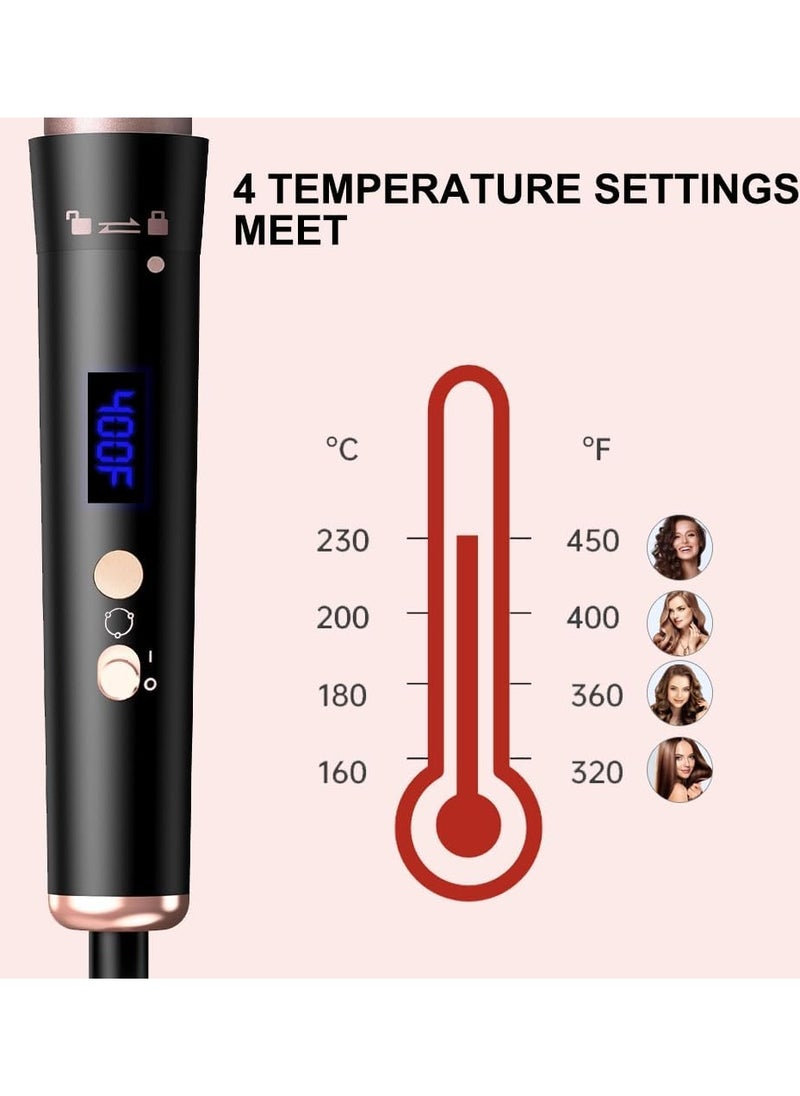 Ru syanl 5 in 1 Curling Wand with Temperature Display and 5 Interchangeable Ceramic Curling Wands Instant Heat Up Suitable for All Hair Types  - Image 5