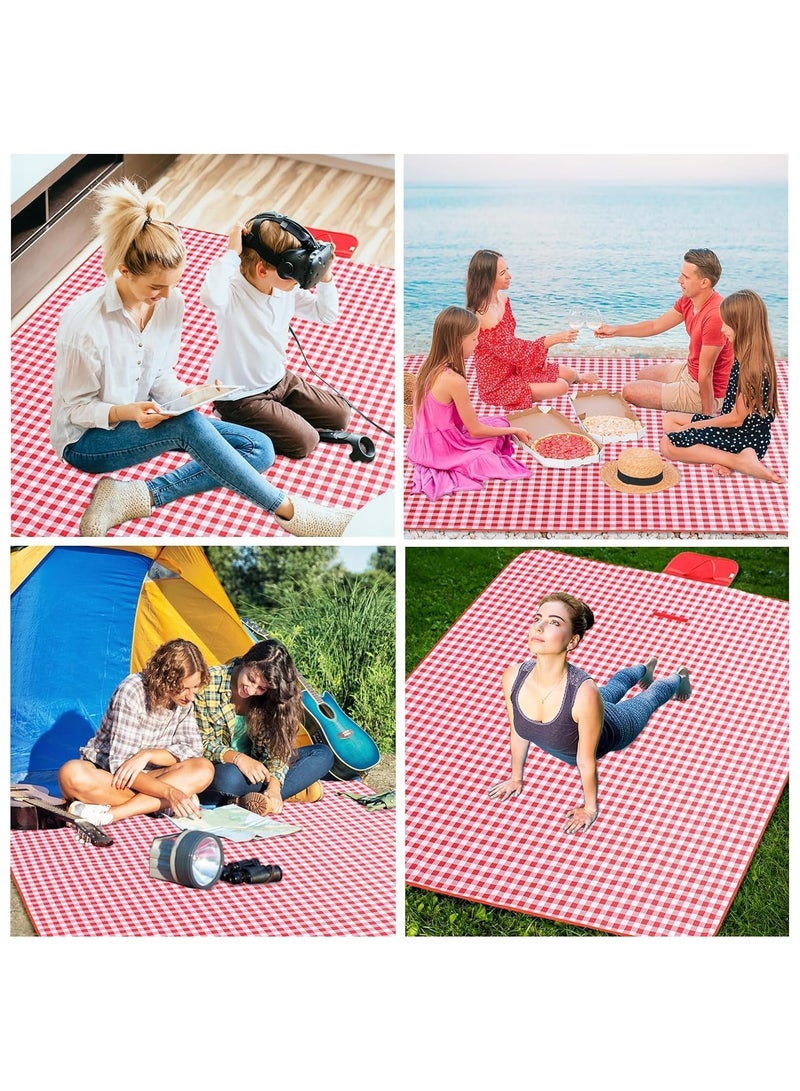 BJM Picnic Blanket Beach Mat Picnic Blanket for Indoor and Outdoor, Sandproof Waterproof Larger Mat for Beach, Travel, Camping, Hiking, Park Grass,Handy Mat Tote, Foldable - Image 3