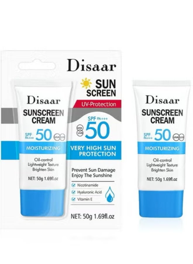 كريم واقي من الشمس مرطب بحماية شمسية عالية جداً SPF 50 PA+++ وزن 50 جرام، 3 قطع