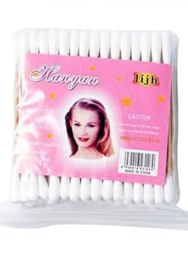 80 Pcs Cotton and Bamboo Wood Ear Care Sticks