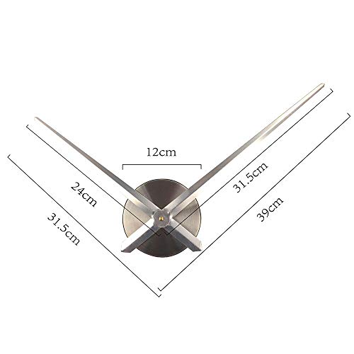 Timelike 3D DIY Wall Clock, 1M Modern Frameless Large 3D DIY Wall Clock Kit Decoration Home for Living Room Bedroom (Silver) - Image 4