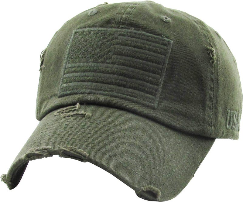 KBETHOS KBVT-209 OLV Tactical Operator with USA Flag Patch US Army Military Baseball Cap Adjustable - Image 1