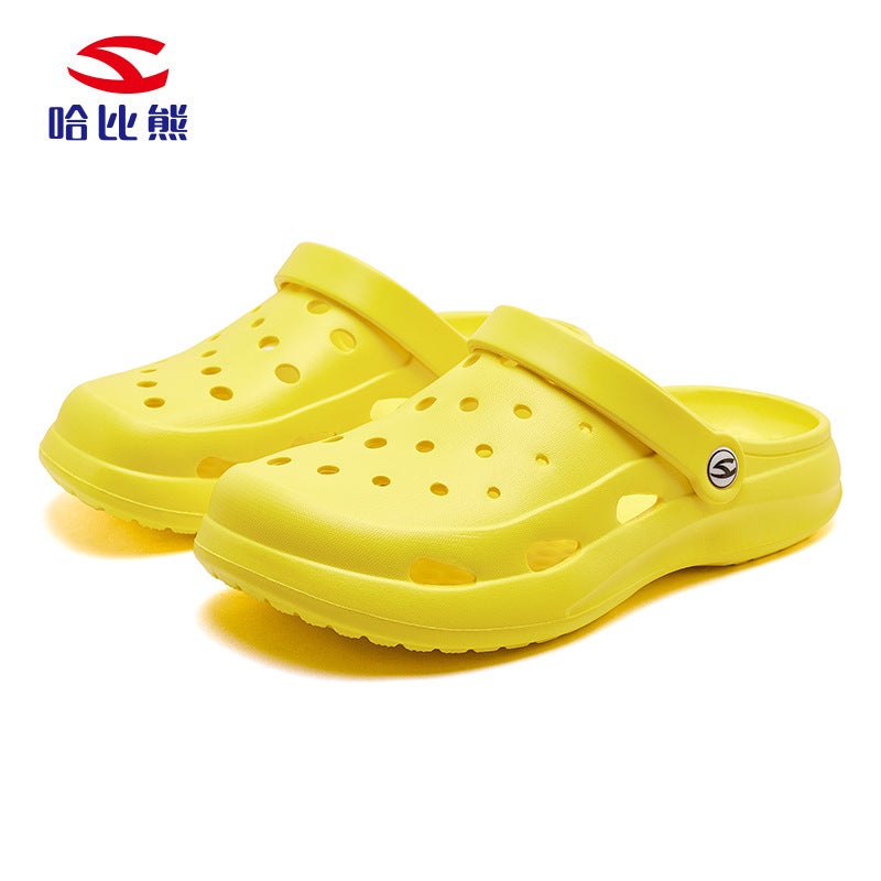 Habi Bear Parent-Child Hole Shoes Sandals 24 Summer Girls Baotou Adult Beach Shoes Boys Sandals A Generation Of Hair - Image 1