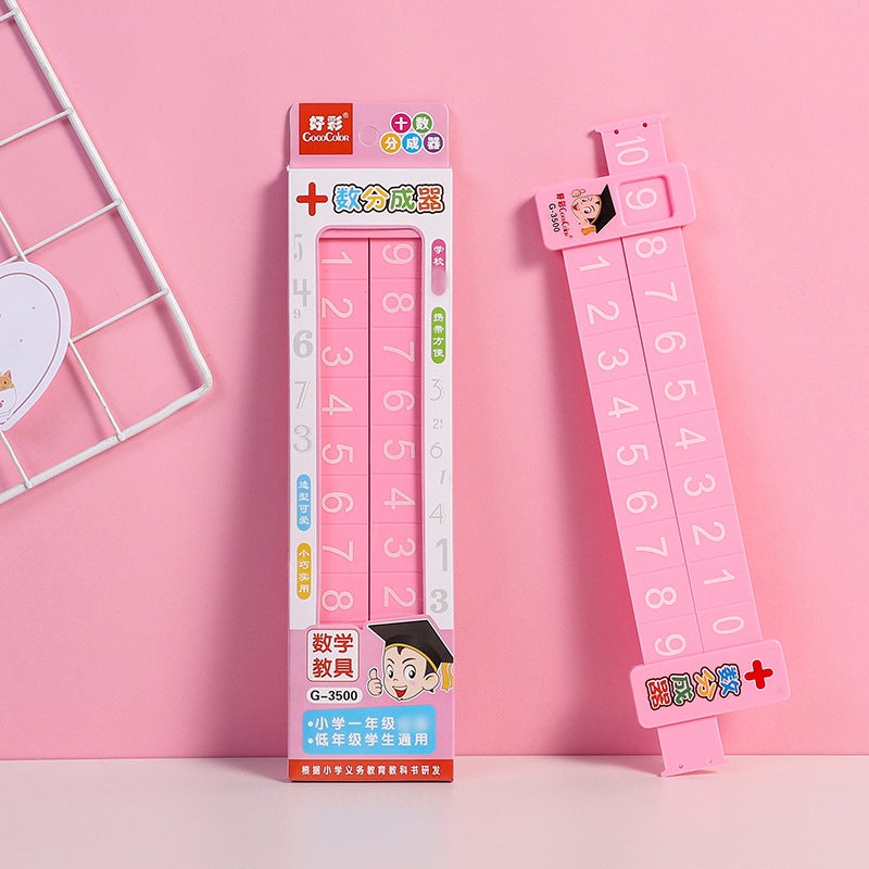 Children'S Math Decomposition Ruler Kindergarten Primary School Students First Grade Mathematics Addition And Subtraction Within 10 Number Artifact Teaching Aids - Image 1